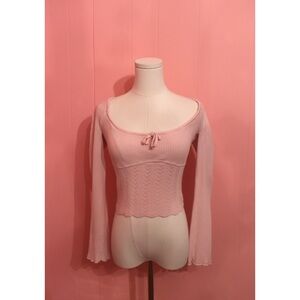 Pink Long Sleeve Knit Top